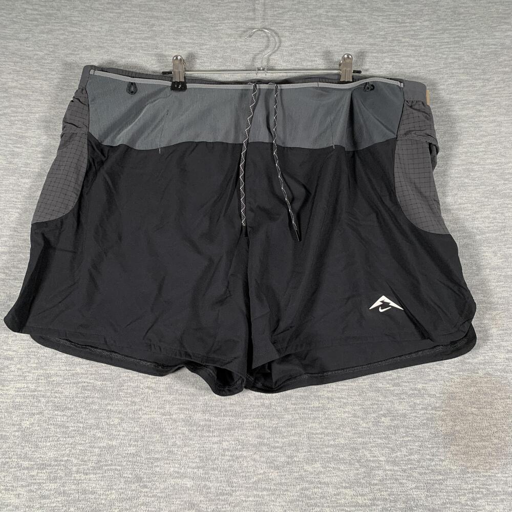 Nike Trail Shorts Mens XL Black Gray 5 Inch Running Lined Pockets HJ3572-010